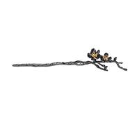 Bastone per capelli cinesi da donna retrò plissettato fiore di prugna bastone per capelli da donna forcina per capelli da donna (colore: nero, dimensioni: 17,5 x 4 cm)