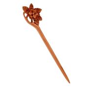 Bastone per Chioma Donna in Legno Marrone, Stile Vintage | Fiore Inciso in Legno, per Chignon e Mezzi Raccolti, Look Elegante per Spose, Damigelle, Feste