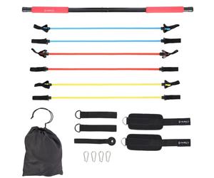 Bastone per pilates portatile con 3 bande elastiche di resistenza