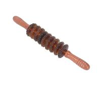 Bastone per Rullo di Massaggio Terapeutico, Allevia il Dolore Massaggiatore a Rullo a 9 Ruote Portatile per Addome per Palestra (marrone)