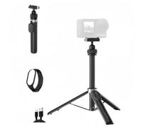 Bastone per selfie Bluetooth compatibile con DJI Action 5 Pro/4, treppiede telescopico da 77 cm con microfono wireless per vlogging