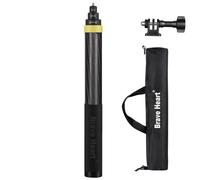 Bastone per selfie in vera fibra di carbonio con custodia per il trasporto, monopiede impermeabile da 14 a 118 pollici per GoPro Go Pro Hero 13 12 11 10 9 insta360 insta 360 x4 x3 x2 x ONE R RS