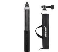 Bastone per selfie in vera fibra di carbonio con custodia per il trasporto, monopiede impermeabile da 14 a 118 pollici per GoPro Go Pro Hero 13 12 11 10 9 insta360 insta 360 x4 x3 x2 x ONE R RS