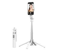 Bastone per selfie per cellulare, il bastone per selfie può essere esteso a quattro angoli, con una luce di riempimento (staccabile), 3 colori 9 posizioni (bianco, il tubo in acciaio inossidabile non