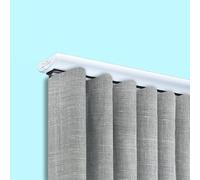 Bastone per tenda a binario Wave DS, onde perfette, binario in alluminio, bianco, 400 cm extra piatto, altezza 11 mm