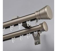 Bastone Per Tenda A Doppio Binario In Alluminio Da Parete Bastoni Per Tende Finestre Bastone Romano For Tende Resistente Binario Scorrevole Silenzioso Para Ventanas Divisori(Champagne,3.6m(11.8ft))