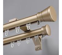 Bastone Per Tenda A Doppio Binario In Alluminio Da Parete Bastoni Per Tende Finestre Bastone Romano For Tende Resistente Binario Scorrevole Silenzioso Para Ventanas Divisori(Gold,3.1m(10.2ft))