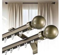 Bastone per tenda a doppio binario in alluminio da parete, silenzioso, 2,1 m, funzionamento fluido e facile installazione