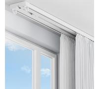 Bastone per tenda a doppio binario in alluminio resistente, per divisori, lunghezze da 1 m a 4 m, ideale per camere da letto e bagni, design a due ruote per un funzionamento regolare