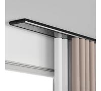Bastone per tenda a doppio binario resistente, 1-6 m, regolabile, in alluminio, per camper, soggiorno, ospedale, camera da letto, soluzione per il trattamento delle finestre, colore nero, 3,9 m