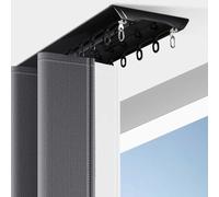 Bastone per tenda a doppio binario ultra sottile, resistente, silenzioso, per divisorio, soggiorno, camera da letto, facile da installare, 3,7 m, nero