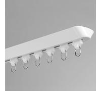 Bastone per tenda a forma di V, montaggio a soffitto ultrasottile, 1,6 m, in alluminio, con connettori angolari per partizionamento della stanza, colore bianco, perfetto per interni moderni