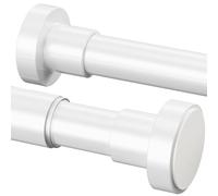 Bastone per Tenda a Pressione Bastone a Pressione per Tenda Senza Forare, Estensibile per Bagno Doccia Camera Tende, Lunghezza 48-70 cm, Ø25 mm, Bianco
