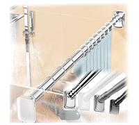 Bastone per tenda a tensione regolabile, 40-500 cm, senza fori, ideale per doccia, finestra, cucina, armadio, include ripiano per tessere, finitura nera, estensibile e versatile.