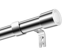 Bastone per tenda con staffe, set di pali per finestra, resistenti, per camera da letto, soggiorno (argento, 84-150 cm)