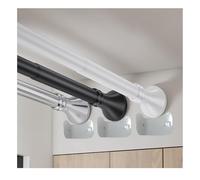 Bastone per tenda da doccia a tensione regolabile, 40-500 cm, design telescopico senza fori, per bagno, armadio, veranda, soggiorno, include vassoio per carte (bianco, 40-55 cm)