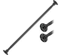 Bastone per Tenda da Doccia Estensibile Stile Industriale, 74-127 cm Asta per Tende da Doccia Telescopica in Ferro Regolabile per Doccia e Vasca da Bagno, Comprese Viti e Tasselli/Nero Opaco