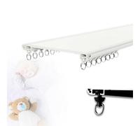 Bastone per tenda da doccia flessibile ultra sottile per camper e divisori, regolabile da 1 a 10 m, bianco, soluzione ideale per decorare la casa per bagni e aree baia
