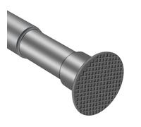 Bastone per tenda da doccia grigio, 71,1 - 195,6 cm, non arrugginisce, antiscivolo, tensione regolabile, senza foratura, resistente tensione a molla, 25ROD52-77GRE