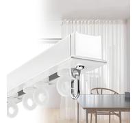 Bastone per tenda da soffitto da incasso per divisorio, oscurante e insonorizzato, robusto, senza trapano, 310 cm, 2 x 155 cm, perfetto per la decorazione della casa
