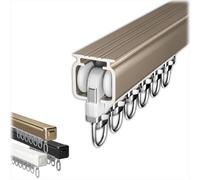 Bastone per tenda da soffitto in lega di alluminio resistente, con ruote silenziose, 2,10 m, divisorio e sistema di guida per camper, facile da installare, finitura color champagne