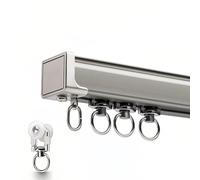 Bastone per tenda da soffitto o parete, 460 cm, grigio, regolabile, per camera da letto e soggiorno, Riel De Cortina Juego e design elegante