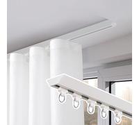 Bastone per tenda da soffitto resistente, 1,5 m, bianco, per finestre, docce e divisori, soluzione elegante e durevole per aste per tende