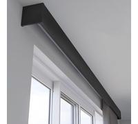 Bastone per tenda di alta qualità con rulli silenziosi, 2,2 m, montaggio a soffitto/parete, rivestimento in metallo, elegante design nero per un funzionamento fluido e arredamento moderno per la casa
