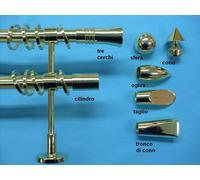 BASTONE PER TENDA DOPPIA FINITURA OTTONE LUCIDO DIAM.20