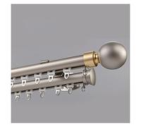 Bastone per tenda doppio di lusso con staffe e finali, 6 m, grigio B, ideale per camera da letto, finestra a golfo, cucina, porta scorrevole, elegante soluzione per il trattamento delle finestre