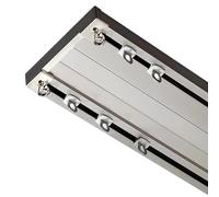 Bastone per tenda doppio in alluminio silenzioso, 1,6 m, bianco, per divisorio, 240 cm, ideale per soggiorno e bagno, set da 600 cm (4 x 150 cm)