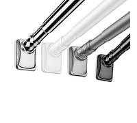 Bastone per Tenda Estensibile, Astina Tenda Metallo, 40-500 cm, Fissaggio Senza Trapano Né Viti, per Bagno, Armadio, Finestra, Divisorio per ambienti(Nero,360-450cm/142-177in)