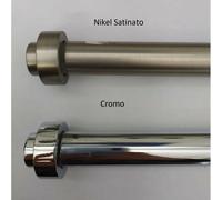 Bastone Per Tenda Finitura Acciaio ø20mm, Scorritenda A Strappo, Binario Tende - Descrizione e Colore: Terminale Gae Satinato