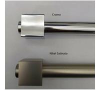 Bastone Per Tenda Finitura Acciaio ø20mm, Scorritenda A Strappo, Binario Tende - Descrizione e Colore: Terminale Zaha Satinato