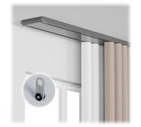 Bastone per tenda in alluminio a doppia corsa per soggiorno e camera da letto montato a soffitto con fori per viti nascosti e pulegge ed elegante soluzione per l'arredamento della casa