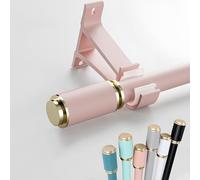 Bastone per tenda in alluminio resistente, silenzioso, montaggio a parete, per camera da letto e soggiorno, 260 cm, doppio palo con elegante finitura rosa