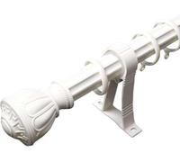 Bastone per tenda in alluminio spesso resistente con terminali rotondi classico nero 1,8 m semplice set per decorazione domestica finestra trattamento ed eleganza del soggiorno.