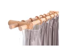 Bastone per tenda in legno massello doppio palo 300 cm stile romano colore legno originale e finitura noce facile installazione ed elegante soluzione per l'arredamento della casa