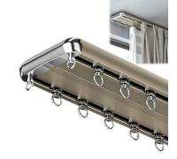 Bastone per tenda plissettato in alluminio, 7 m, a 2 canali, montaggio a soffitto, funzionamento manuale, design moderno scorrevole per uso interno, elegante arredamento per la casa