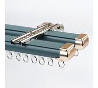 Bastone per tenda regolabile in alluminio da 1,2 m, montaggio a soffitto o a parete, estensibile 16 m, doppio palo per tenda blu, divisore per la decorazione della casa e la privacy