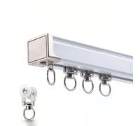 Bastone per tenda regolabile per camera da letto e soggiorno, montaggio a parete a soffitto, 500 cm, bianco Riel De Cortina Juego de Rieles De Cortina