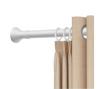 Bastone per tenda regolabile senza trapano, 40-500 cm, asta di tensione per finestre, porte, armadi e bagni, in acciaio inossidabile, antiscivolo, telescopico, bianco (40-55 cm)