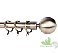 BASTONE PER TENDA SCORRITENDA ACCIAIO SFERA 122/213 CM ESTENSIBILE BRONZO ANELLI