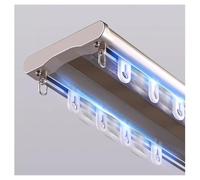 Bastone per tenda silenzioso a doppio binario in alluminio, 150 cm, per soggiorno, balcone, divisorio, durevole, elegante color champagne, ideale per trattamenti di finestre