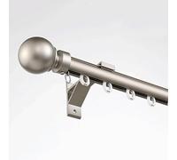 Bastone per tenda silenzioso da parete, in alluminio, a 1 strato, 5,7 m, con accessori inclusi, colore grigio, ideale per movimenti fluidi della tenda