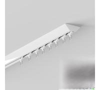 Bastone per tenda ultra sottile con uscita luce a forma di V, montaggio a soffitto, senza bisogno di staffe (bianco, 170 x 85 cm)