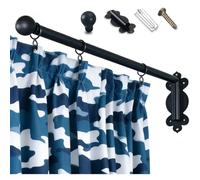 Bastone per tende a braccio oscillante resistente con terminali, supporto regolabile per finestre per pannelli laterali e porta d'ingresso, ideale per cucina e bagno (opzioni di colore 120 cm)