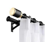 Bastone per tende a doppio palo per tende a pacchetto resistente, barra spessa per una facile installazione, forte capacità di carico e supporto affidabile, perfetto per la decorazione della casa
