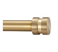 Bastone per tende corto regolabile da 30,5 a 50,8 cm, colore oro caldo, diametro 2,5 cm, resistente, con terminali in alluminio, per finestre, porte, tendaggi