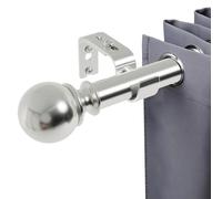 Bastone Per Tende Da Interno Allungabile Con Staffe - Set Moderno e Robusto Per Camera Da Letto e Soggiorno Argento 84-237Cm